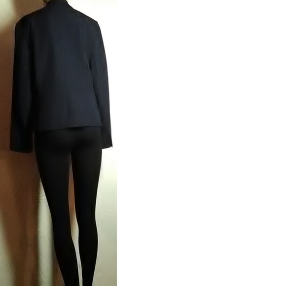 Chaps New Black Pinstripe Blazer Size 14 - Picture 6 of 7